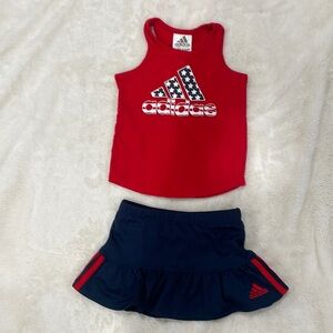 Toddler Girl Adidas Athletic Shirt and Skort set